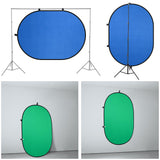 5'x7' Collapsible Chromakey Blue Green Backdrop with Stand