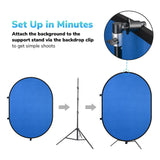 5'x7' Collapsible Chromakey Blue Green Backdrop with Stand