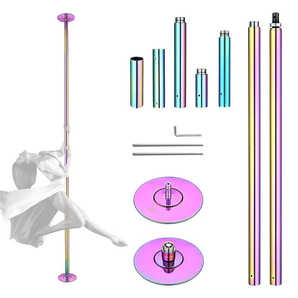 10' Portable Dancing Pole Spinning Static Pole DayGlo