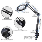 5 Diopter Magnifying Desk Lamp with USB Power Adapter