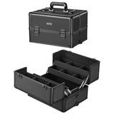 Byootique 2 in 1 Black Key-locked 4-Rolling Makeup Case