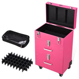 Byootique Pink PVC Rolling Nail Drill Makeup Cosmetic Artist Case