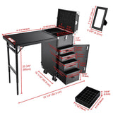 Byootique Nail Table Portable Makeup Station with Drawers