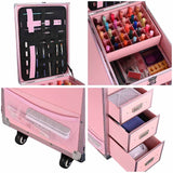 Pink Portable Makeup Station for Nail Tech Face Painter