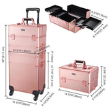 Byootique 4in1 Pink Rolling Makeup Case on 4-wheel