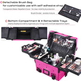 Makeup Train Case w/ Shoulder Strap & Handle Durable Nylon