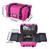 Makeup Train Case w/ Shoulder Strap & Handle Durable Nylon