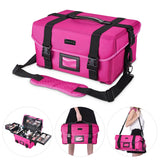 Makeup Train Case w/ Shoulder Strap & Handle Durable Nylon