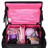 Rolling Hairstylist Nail Tech Case with Makeup Travel Bag