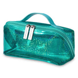 Glitter Lay Flat Cosmetic Bag with Compartments