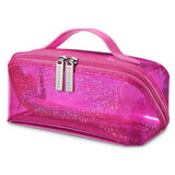 Glitter Lay Flat Cosmetic Bag with Compartments