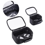 Makeup Bag Set 2-Pack Cosmetic Bags Clear/Black