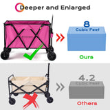 Foldable Utility Wagon Pink Folding Shopping Beach Wagon