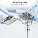 Rolling Steel Mayo Tray Medical Instrument Stand I