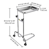 Rolling Steel Mayo Tray Medical Instrument Stand III