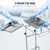 Rolling Steel Mayo Tray Medical Instrument Stand III