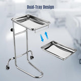 Rolling Steel Mayo Tray Medical Instrument Stand III