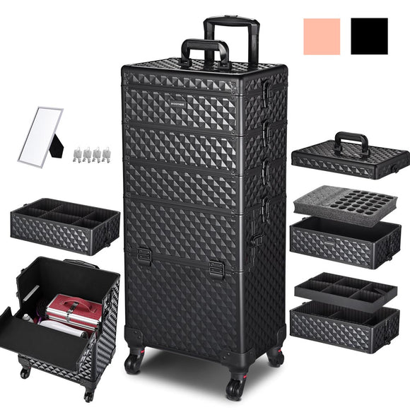 Byootique Rolling Makeup Artist Travel Case with Lock
