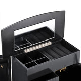 Mirrored Jewelry Box Organizer Armoire Cabinet - Black