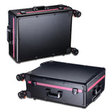 Byootique 4-wheel Pro Rolling Makeup Cosmetic Case w/ LED Light & Stand